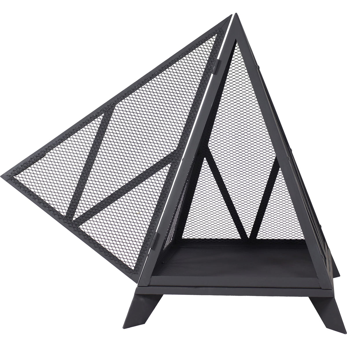 Decor Majestic Pyramid Steel Fire Pit, Black