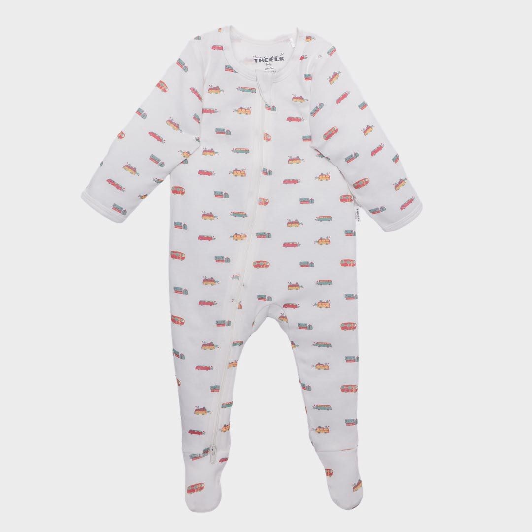 Camping Print Premium Organic Cotton Zippy, Various Sizes