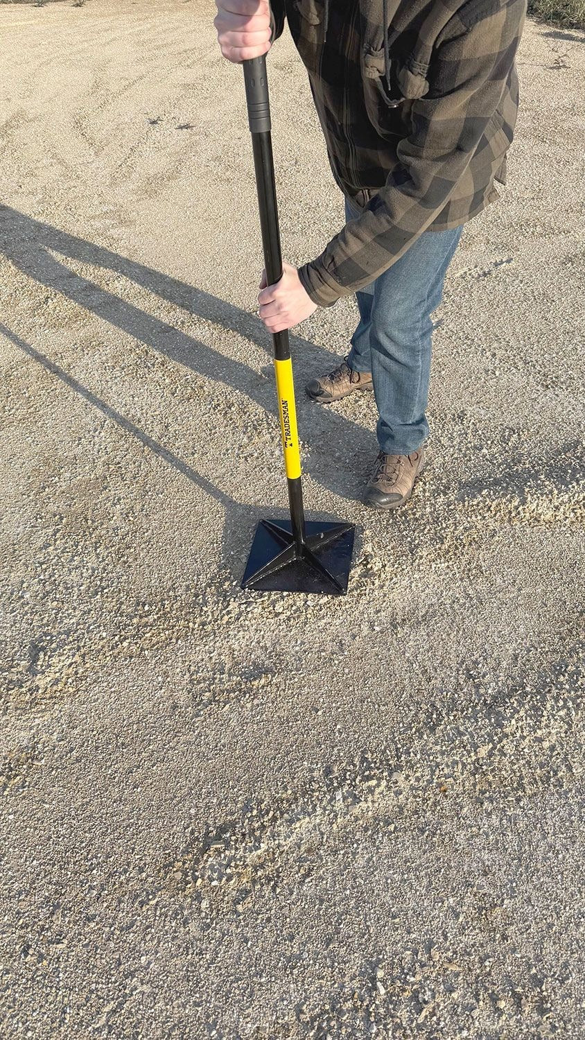Tradesman Steel Leveling Garden Tamper with Rubber Grip, 10-in x 10-in