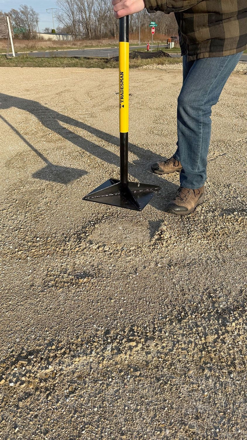 Tradesman Steel Leveling Garden Tamper with Rubber Grip, 10-in x 10-in