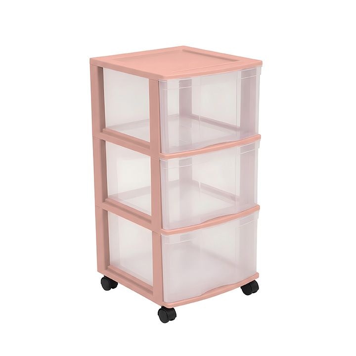 3-Drawer Storage Tower, Pink F4252