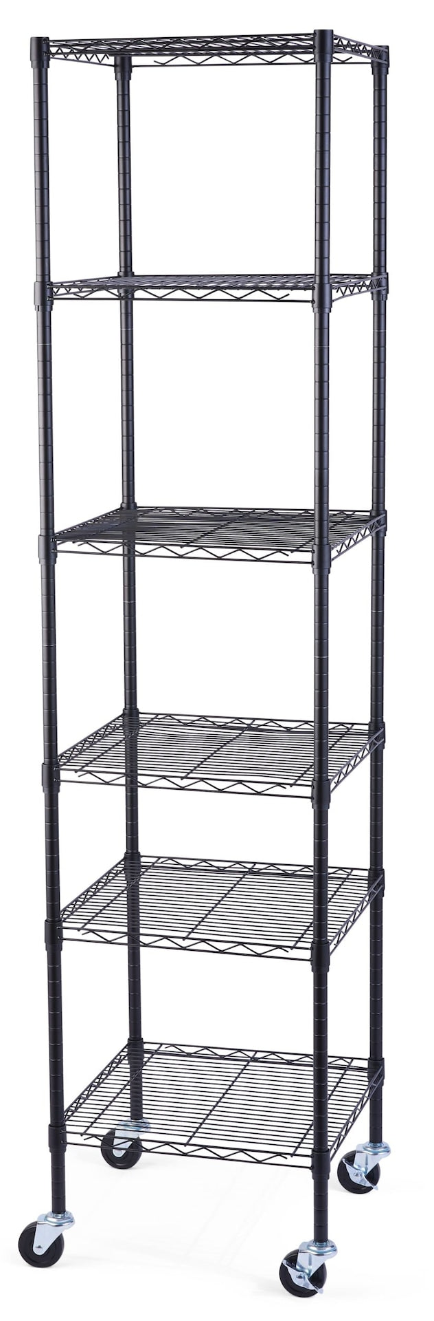 6-Tier Slim Small Space Storage Rack with Adjustable Shelves, No Tool Assembly F517