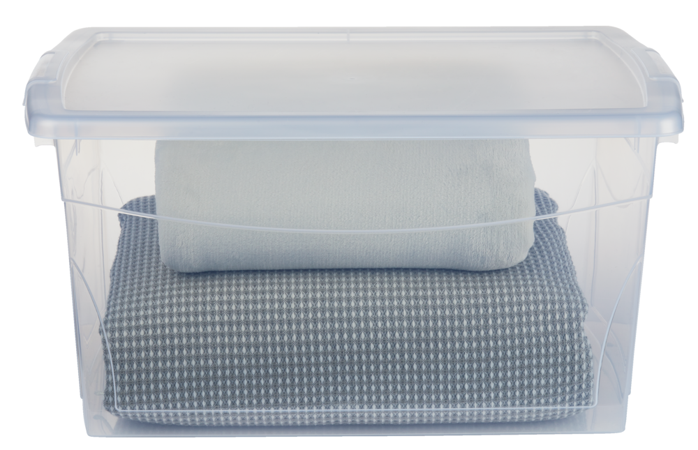type A Clarity Transparent Storage Box with Lid, 50-L