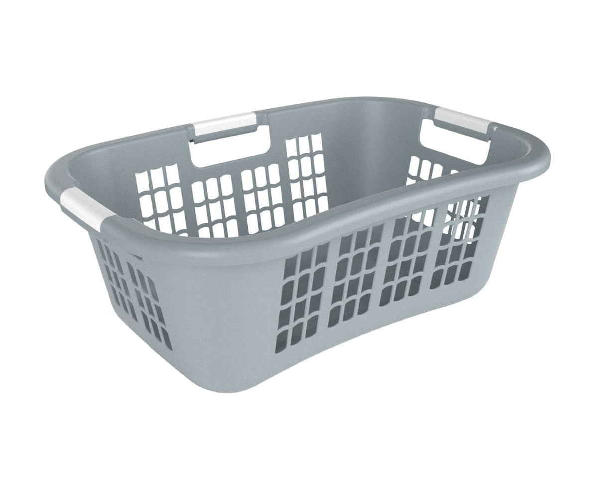 type A Hip Hugger Laundry Basket, 25.7 x 17.7 x 9.3-in, Grey
