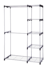 type A Prima Metal Freestanding Closet Organizer with 5 Wire Shelves & Rods
