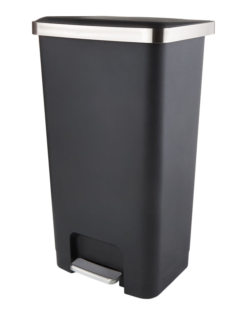 Wide Black Resin Garbage Can, 45-L W3635