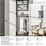 type A Wooden Floating Wall Shelf Board, White, 20 x 35-in