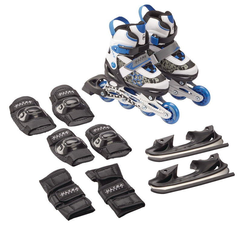 Switchers Ice/Inline Skates with Pad Set, Blue, Youth C7081