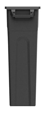 Plastic Tall Slim Rectangular Garbage Can, Black, 87-L