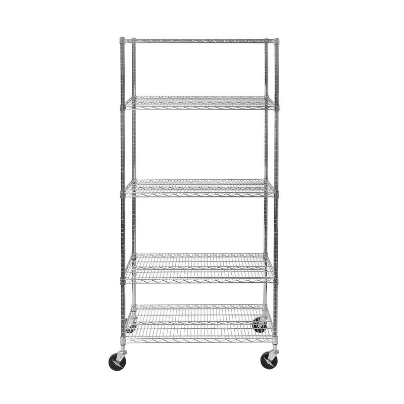 5-Tier Shelving, 36-in x 24-in x 72-in, Chrome F1685