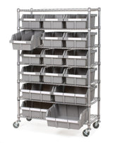 7-Tier NSF 16-Bin Rack Shelving, 36-in x 14-in x 56-in