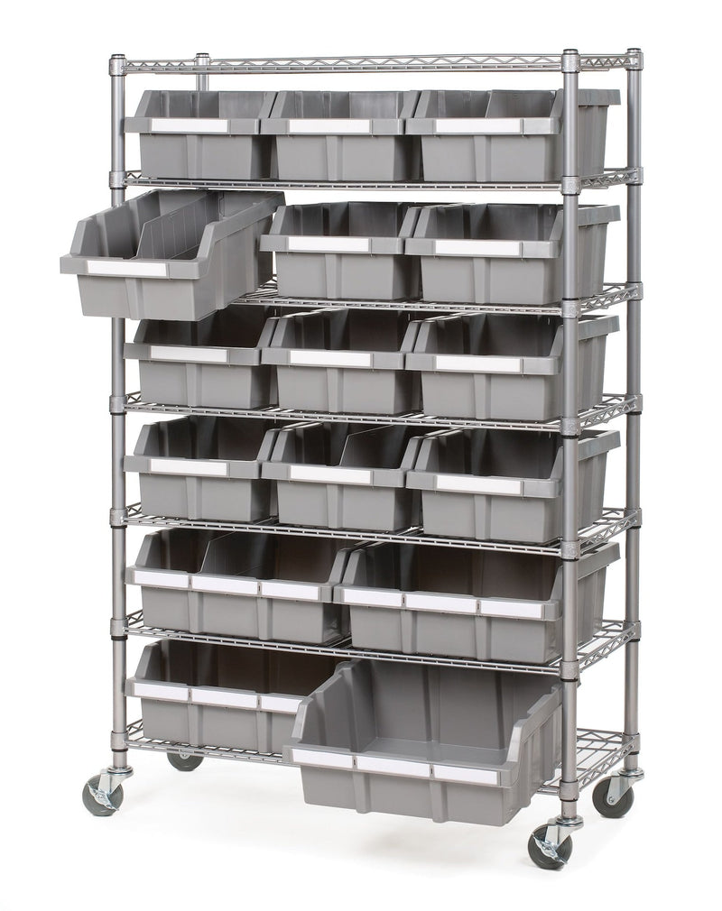 7-Tier NSF 16-Bin Rack Shelving, 36-in x 14-in x 56-in X1168