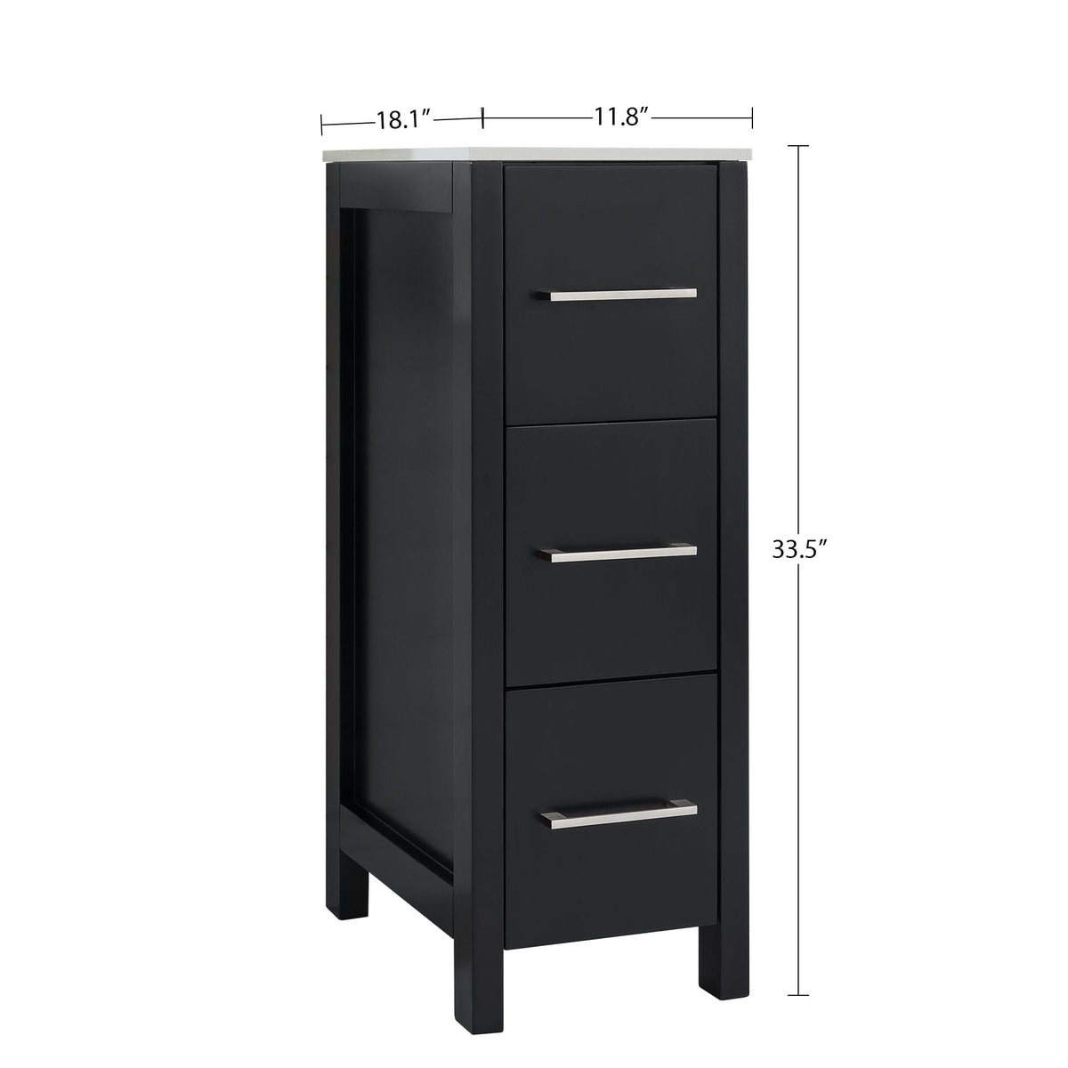 Brescia Vanity Side Cabinet, 12-in