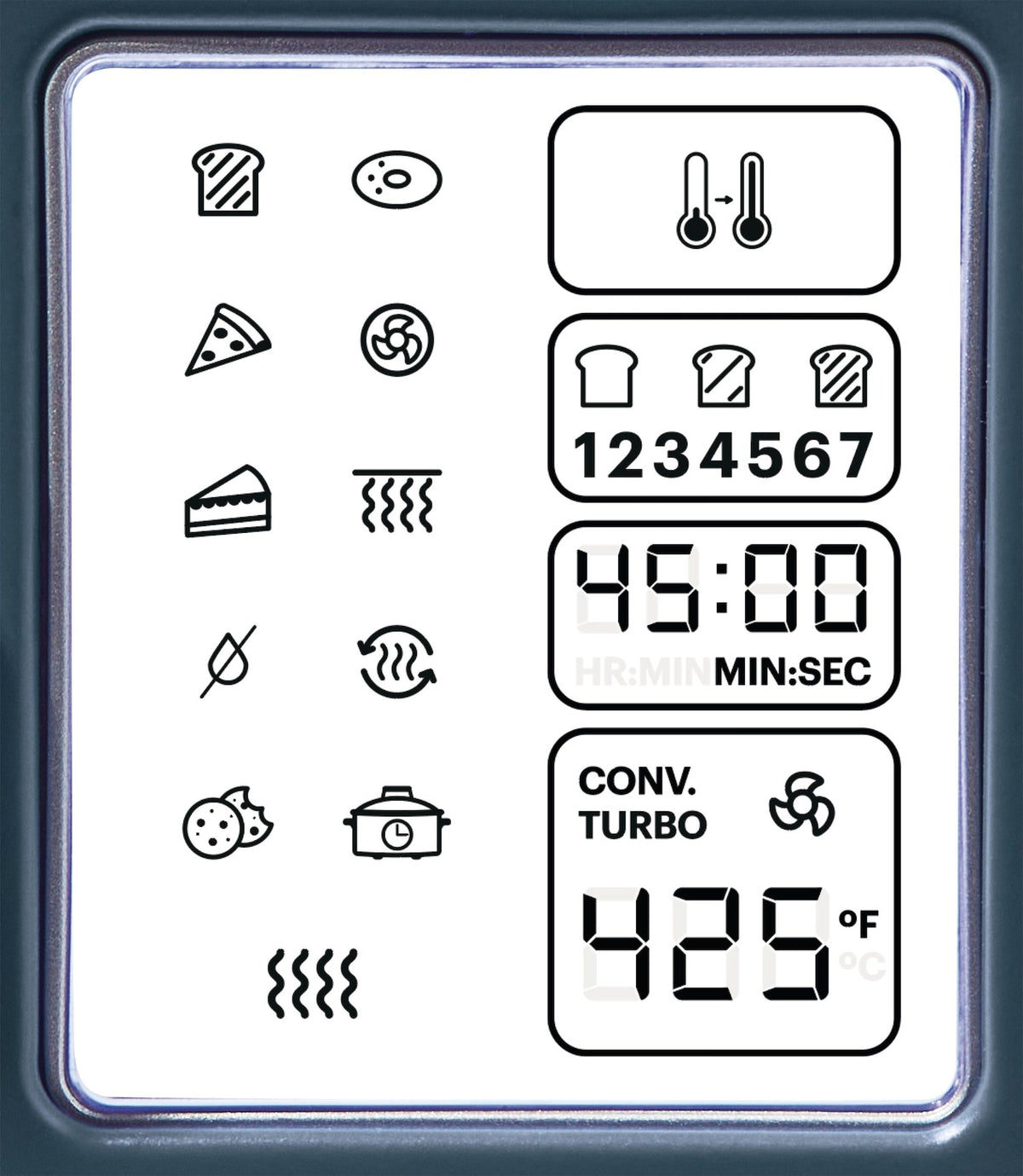 Digital Multi-Functional Air Fryer Toaster Oven with 11 Pre-Set Functions, Bluefin, 6-Slices