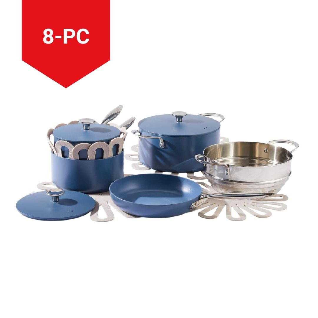 Non-Stick Cookset, Blue, 8-pc