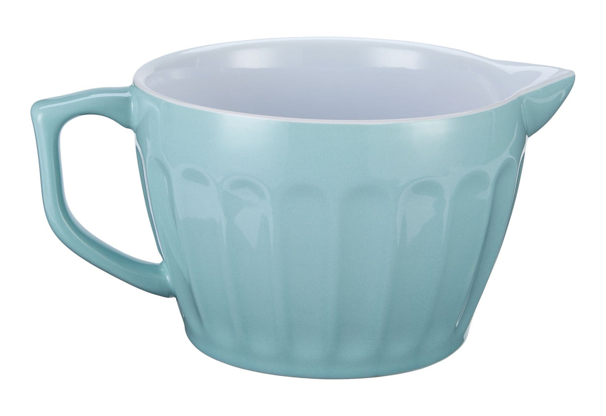 White/Blue Ceramic Batter Bowl, 2.5-qt