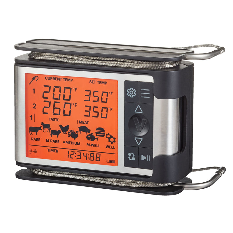 Wireless Remote BBQ Food & Meat Thermometer with Stainless Steel Probes C4480