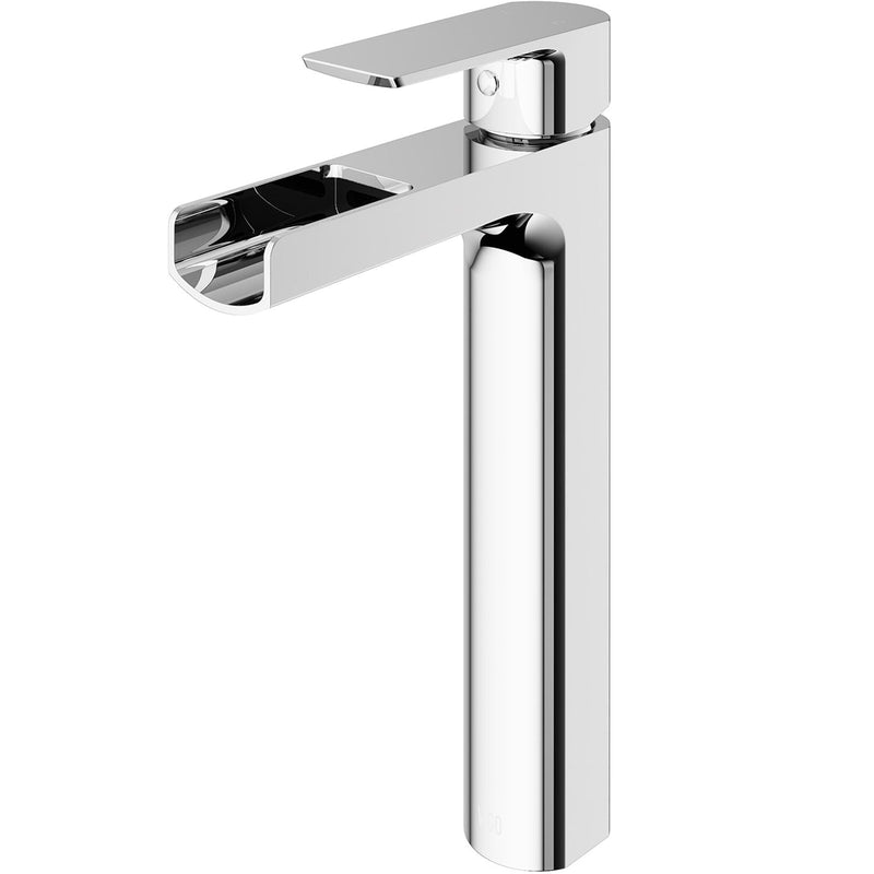 Amada Single Handle Vessel Single Hole Bathroom Sink Faucet, WaterSense Certified, Chrome E5891