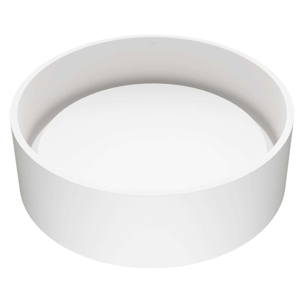 Anvil Matte Stone Round Composite Vessel Bathroom Sink/Basin with Deep Bowl, White