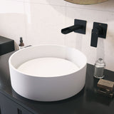 Anvil Matte Stone Round Composite Vessel Bathroom Sink/Basin with Deep Bowl, White