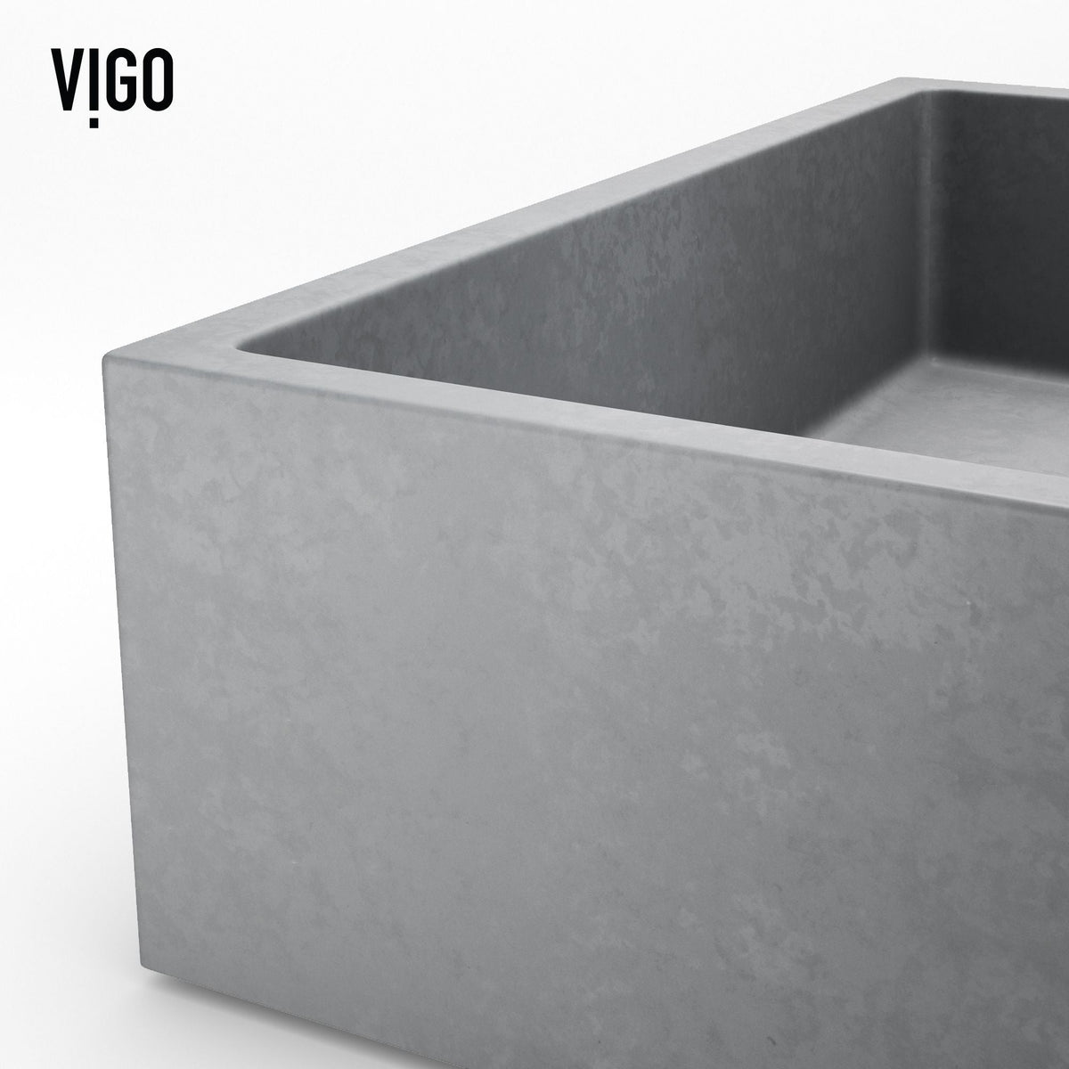 Coca Gothic Grey Bathroom Sink/Basin Set with Cass Faucet and Rectangular Vessel