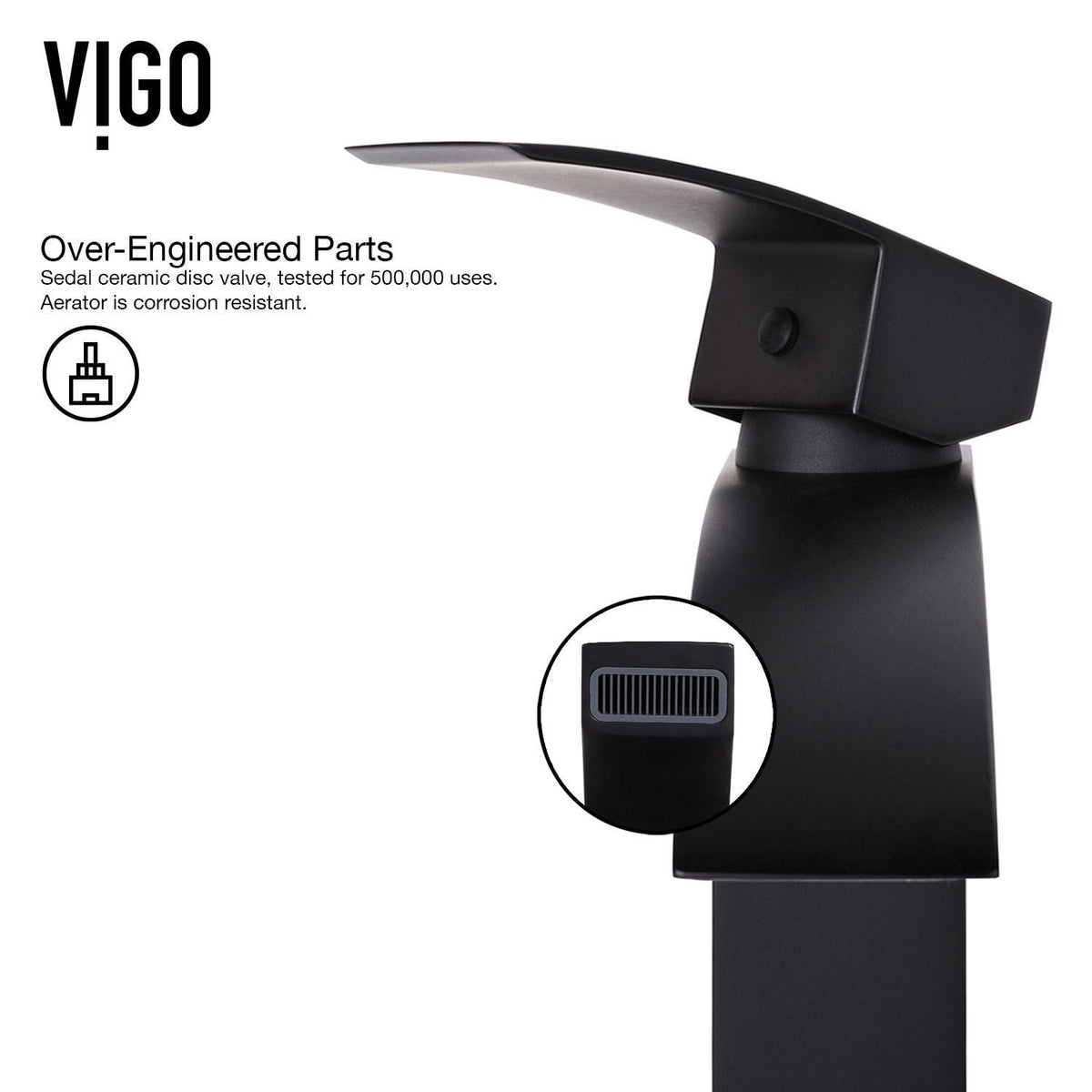Duris Single Handle Vessel Sink Bathroom Faucet with Deck Plate, Matte Black