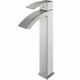 Duris Vessel Single Handle Vessel Sink Bathroom Faucet with Deck Plate, Brushed Nickel