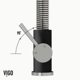 Edison Single Handle Pull Down Kitchen Faucet, Stainless Steel/Matte Black