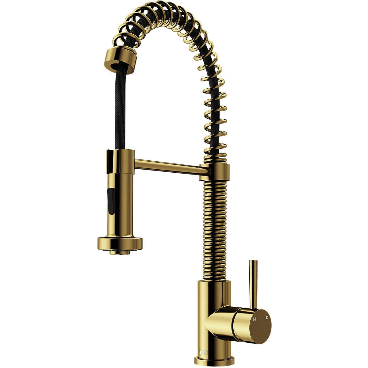 Edison Single Handle Pull Down Sprayer Kitchen Faucet, Matte Gold
