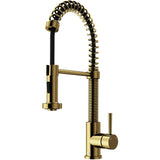 Edison Single Handle Pull Down Sprayer Kitchen Faucet, Matte Gold