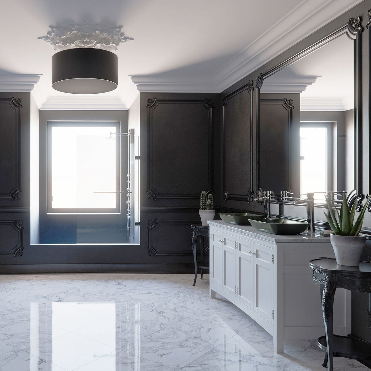 Glass Rectangular Vessel Bathroom Sink/Basin, Grey Onyx