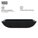 Glass Rectangular Vessel Bathroom Sink/Basin, Turquoise