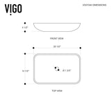 Glass Rectangular Vessel Bathroom Sink/Basin with Rounded Edges & Deep Bowl, Amber Sunset