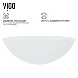 Glass Round Vessel Bathroom Sink/Basin with Rounded Edges & Deep Bowl, White