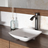 Hyacinth Matte Stone Round Vessel Bathroom Sink/Basin, Handpolished Construction, White