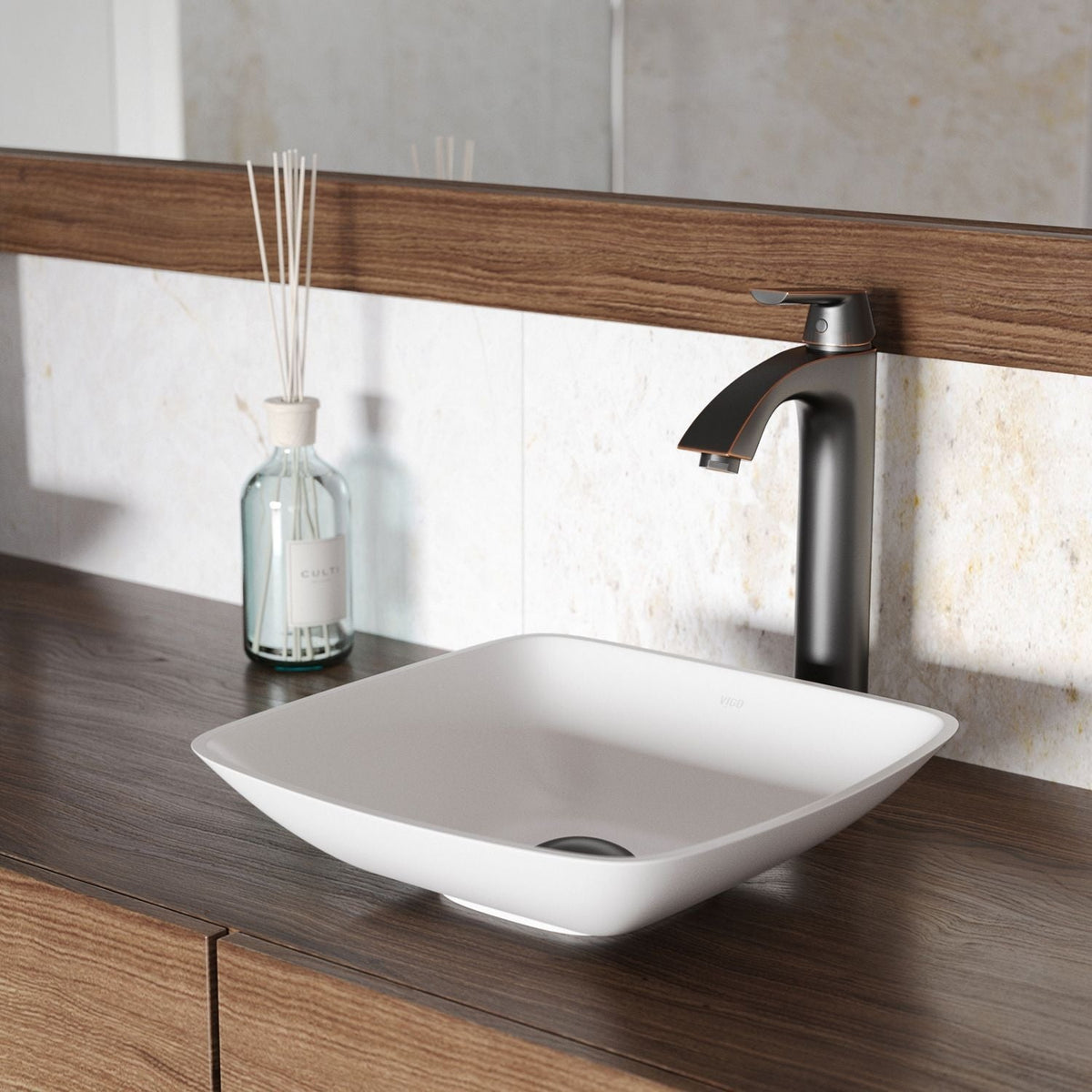 Hyacinth Matte Stone Round Vessel Bathroom Sink/Basin, Handpolished Construction, White