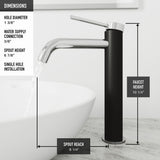 Lexington Single Handle Vessel Sink Bathroom Faucet with cFiber Body, Chrome