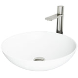 Lotus White Bathroom Sink/Basin Set with Gotham Faucet and Round Composite Vessel