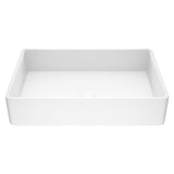 Magnolia Matte Stone Vessel Bathroom Sink/Basin with Deep Bowl, White