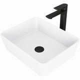 Marigold Matte White Bathroom Sink/Basin Set with Norfolk Faucet and Rectangular Composite Vessel