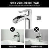 Niko Single Handle Vessel Sink Bathroom Faucet with Deck Plate, Chrome