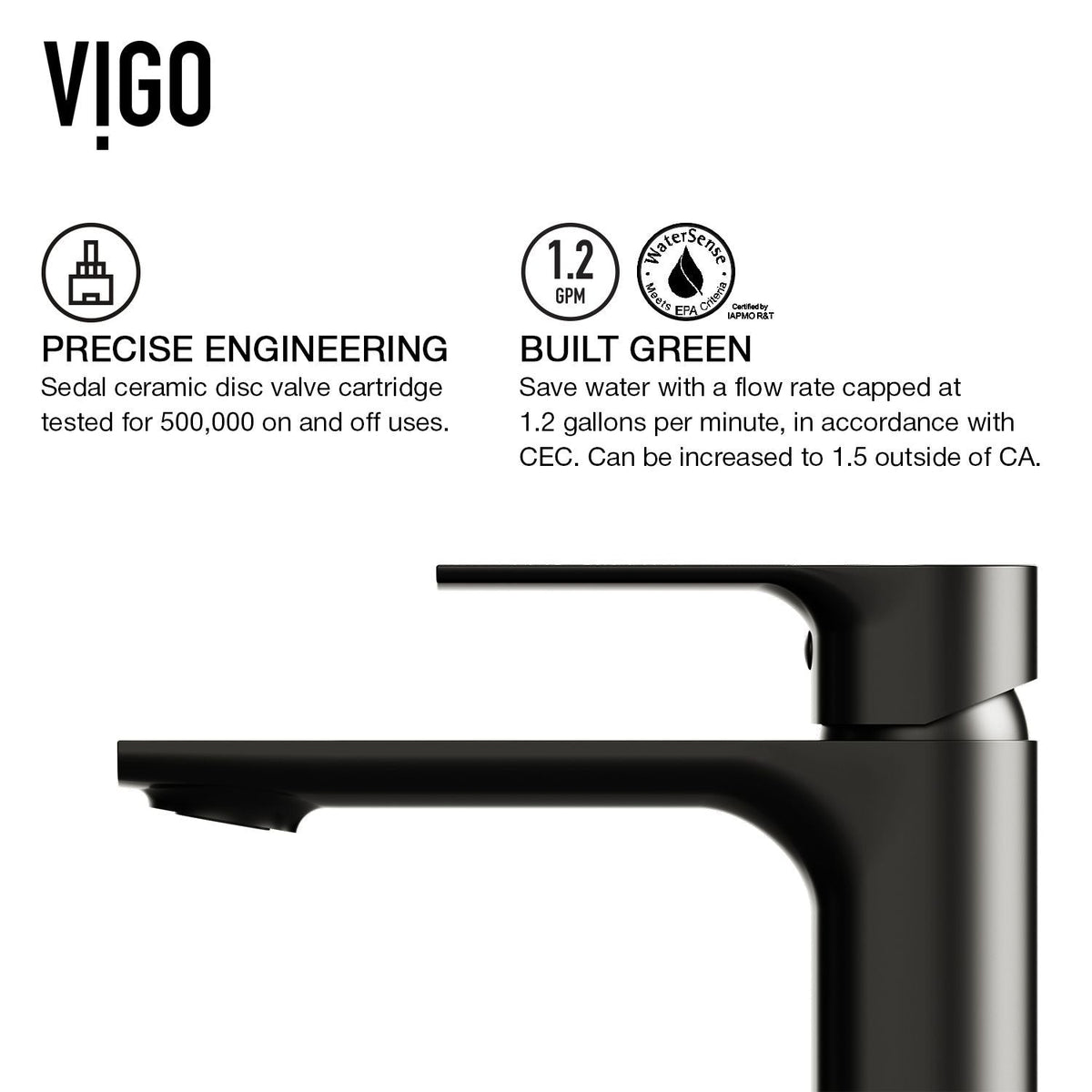 Norfolk Single Handle Vessel Bathroom Sink Faucet, WaterSense Certified, Matte Black