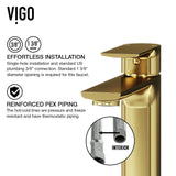 Norfolk Single Handle Vessel Single Hole Bathroom Sink Faucet, Matte Gold