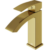 Satro Single Handle Single Hole Bathroom Sink Faucet, WaterSense Certified, Matte Gold