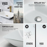 Sottile White Bathroom Sink/Basin Set with Amada Faucet and Glass Rectangular Vessel