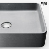 Tarragona Gothic Grey Bathroom Sink/Basin Set with Dunn Faucet and Rectangular Vessel