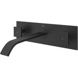 Titus Wall Mount Dual Handle Bathroom Sink Faucet, Eco-Friendly 1.2 GPM Flow Rate, Matte Black