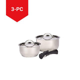 Woods Provision Stainless Steel Camping Cook Pot Set, Made in Canada, 3-pc