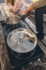 Woods Provision Stainless Steel Camping Cook Pot Set, Made in Canada, 3-pc