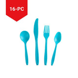 Woods Reusable BPA-Free Plastic Camp Cutlery Set, 16-pc
